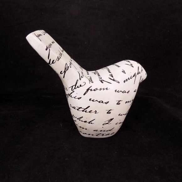 Set of 2 Ashland Black White Cursive Words Bird Blush Romance Decor New w/Flaws - Picture 5 of 12